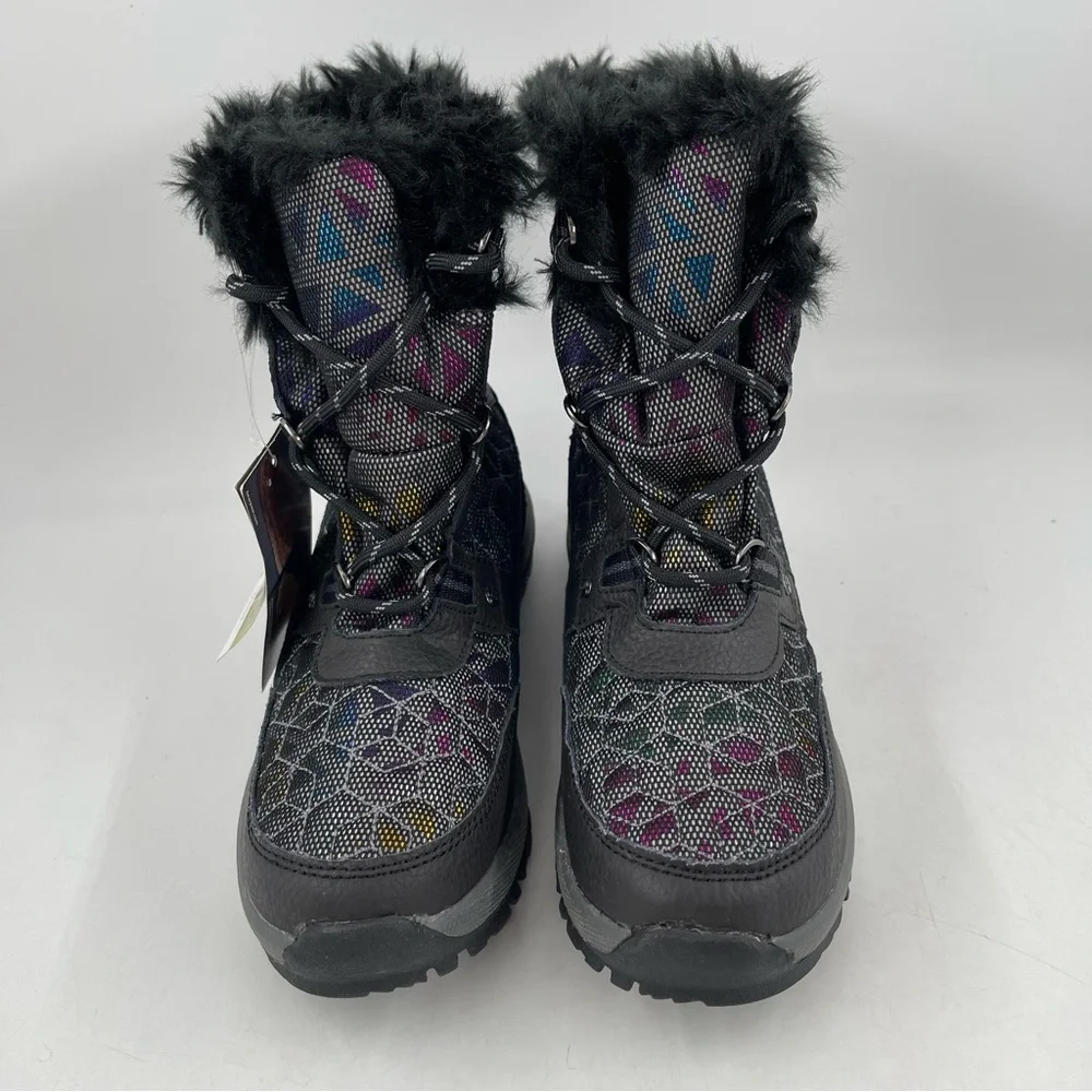 NWT! Bearpaw Big Kids Multicolor Fur Trimmed Wool Lined Winter Boots - Size 3 Y
